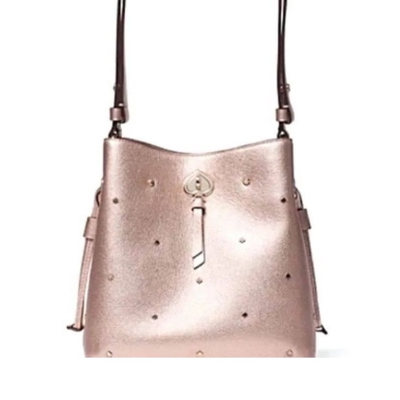 EUC KATE SPADE METALLIC MARTI BUCKET BAG ROSE GOLD - Picture 2 of 14